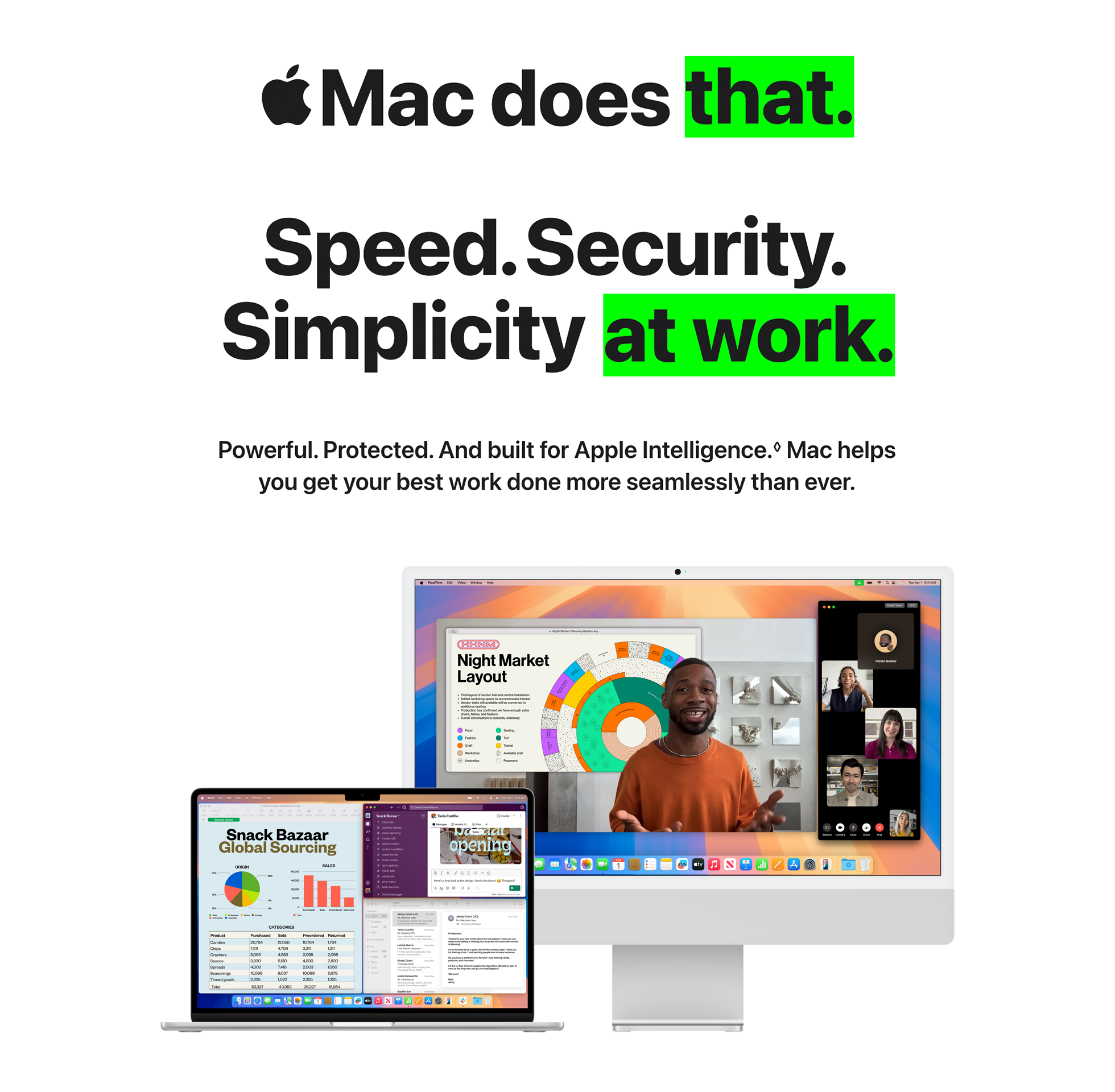 Mac does  that.  Speed.  Security.  Simplicity  at work.