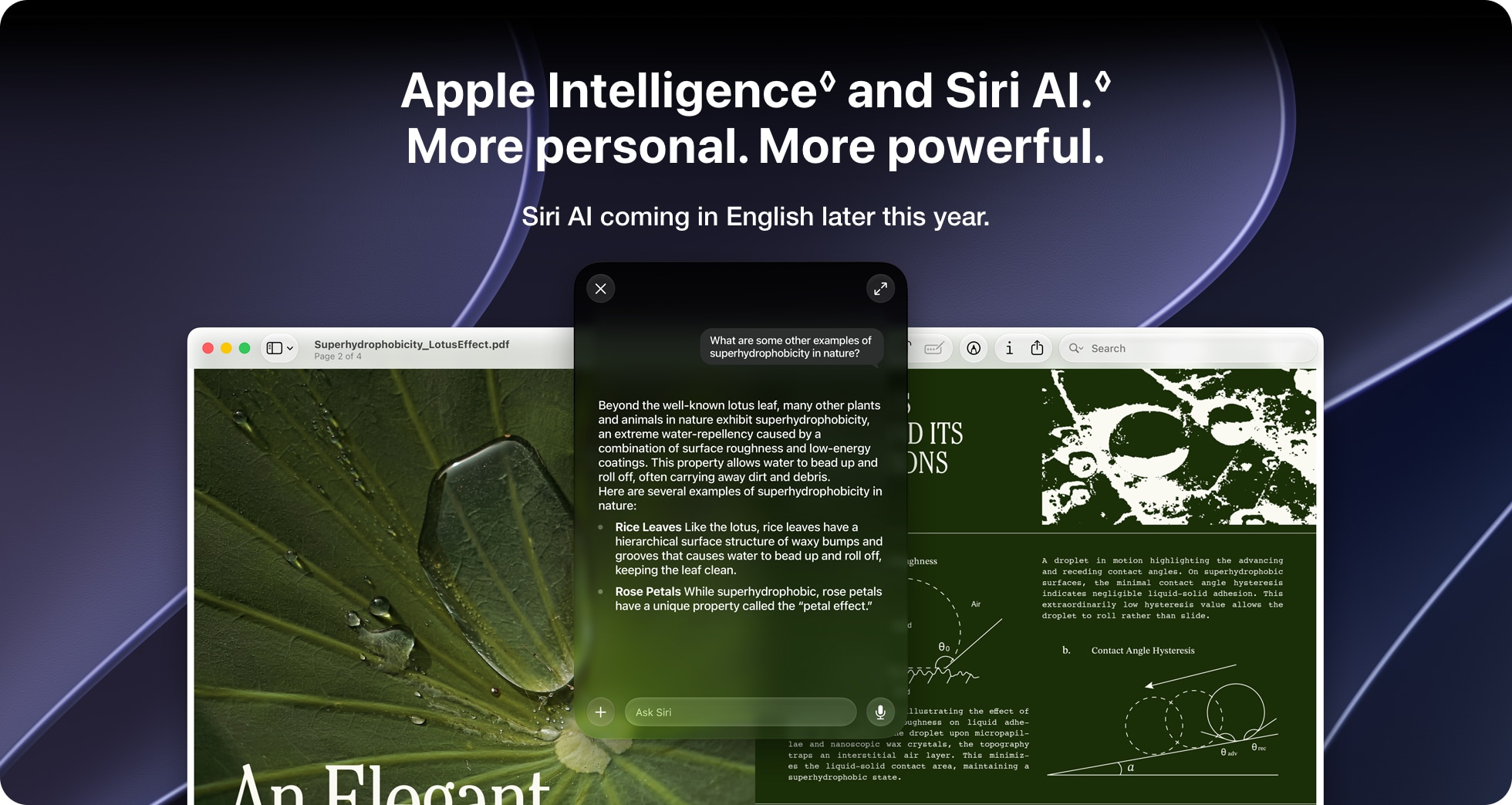 Apple Intelligence&loz; and Siri AI.&loz; More personal. More powerful.