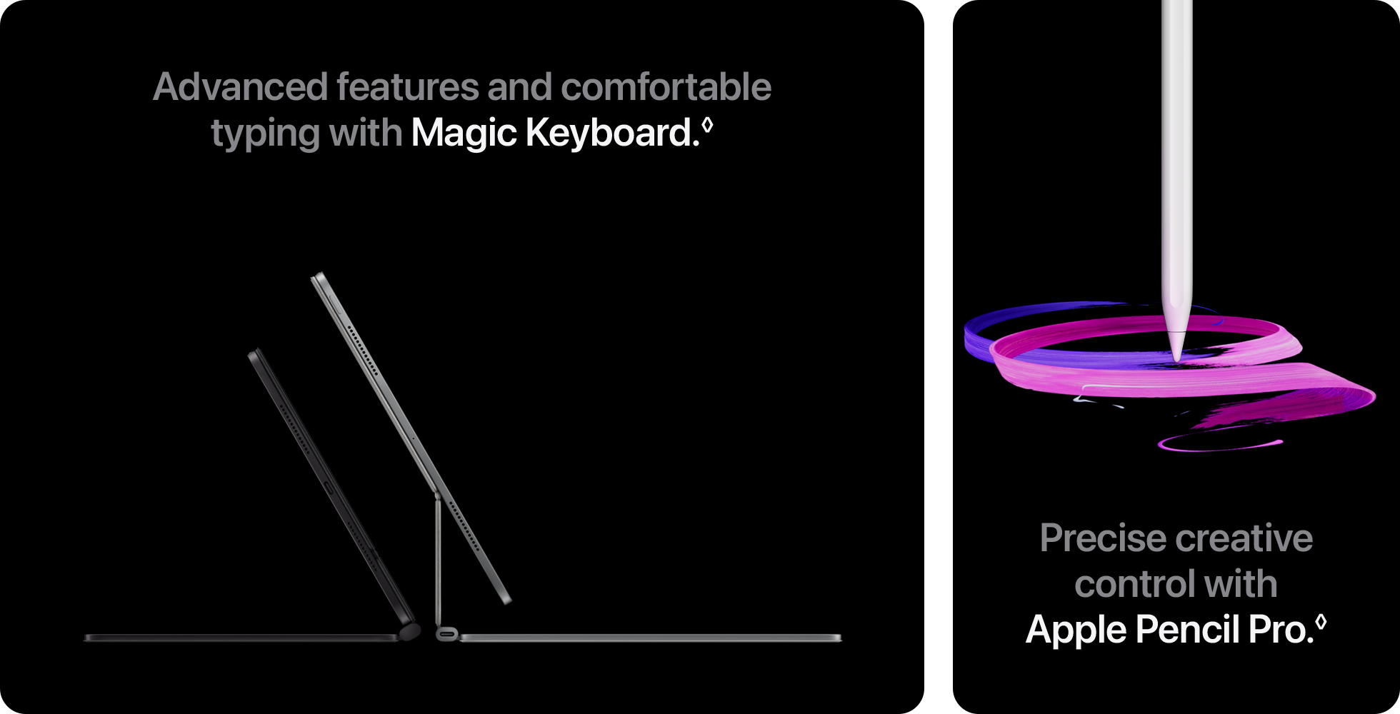 Magic Keyboard.&loz;  Apple Pencil Pro.&loz; 