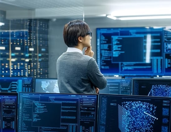 Person Analyzing Data