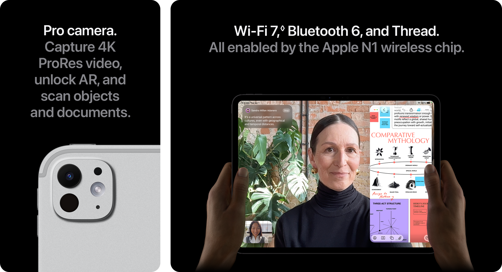 Pro Camera. Wi-Fi 7&loz; , Bluetooth 6, and Thread.