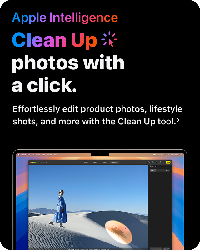 Apple Intelligence  Clean Up photos with  a click.