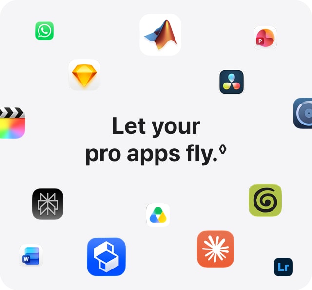 Let your pro apps fly.&loz;