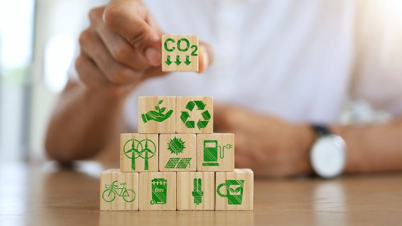 Stacking CO2 block on top of others