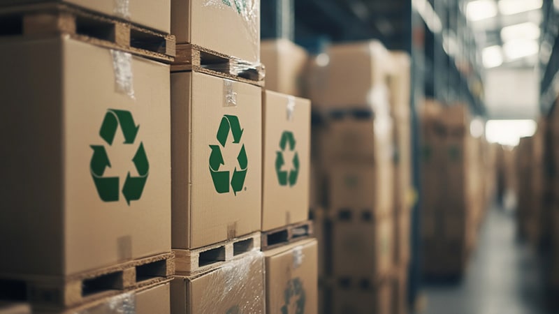 Recycled cardboard boxes